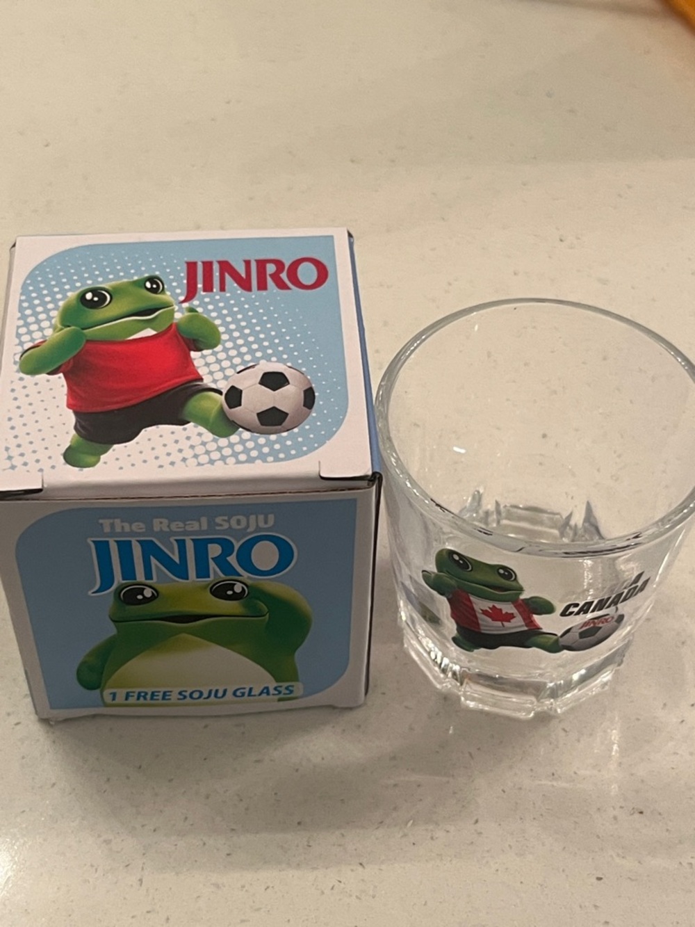 Jinro Soju Glass New in box! Korea and Canada Limited edition Best gift